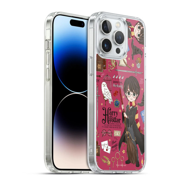 Harry Potter Deathly Hallows XXXVII Harry Pattern Soft Gel Case for Apple iPhone 14 Pro Max & MagSafe