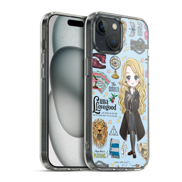 Harry Potter Deathly Hallows XXXVII Luna Pattern Soft Gel Case for Apple iPhone 15 & MagSafe