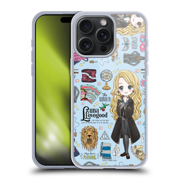 Harry Potter Deathly Hallows XXXVII Luna Pattern Soft Gel Case for Apple iPhone 15 Pro Max & MagSafe