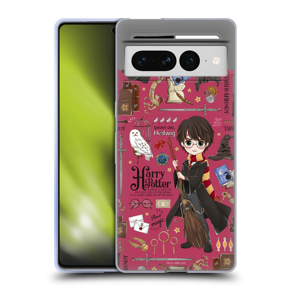 Harry Potter Deathly Hallows XXXVII Harry Pattern Soft Gel Case for Google Pixel 7 Pro