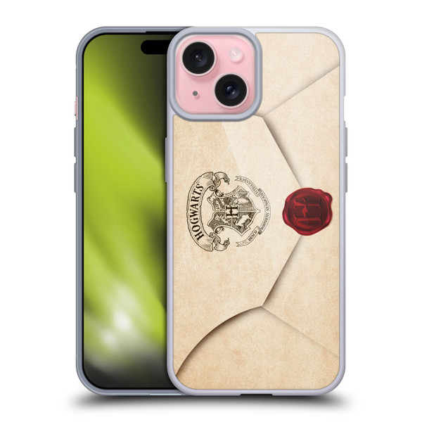 Harry Potter Hogwarts Letter Envelope Acceptance Parchment Soft Gel Case for Apple iPhone 15