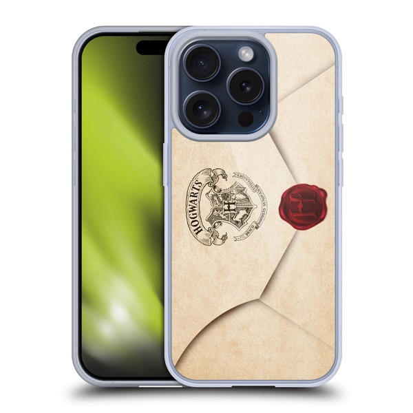 Harry Potter Hogwarts Letter Envelope Acceptance Parchment Soft Gel Case for Apple iPhone 15 Pro