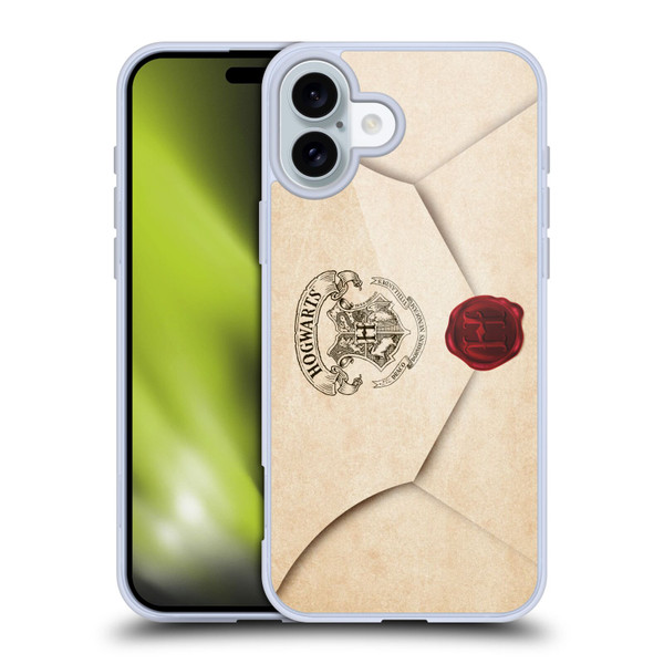 Harry Potter Hogwarts Letter Envelope Acceptance Parchment Soft Gel Case for Apple iPhone 16 Plus