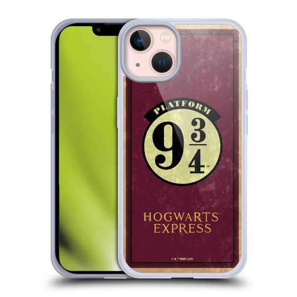 Harry Potter Locations Typography Platform 9 3/4 Soft Gel Case for Apple iPhone 13