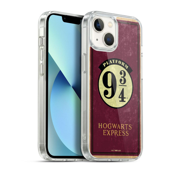 Harry Potter Locations Typography Platform 9 3/4 Soft Gel Case for Apple iPhone 13