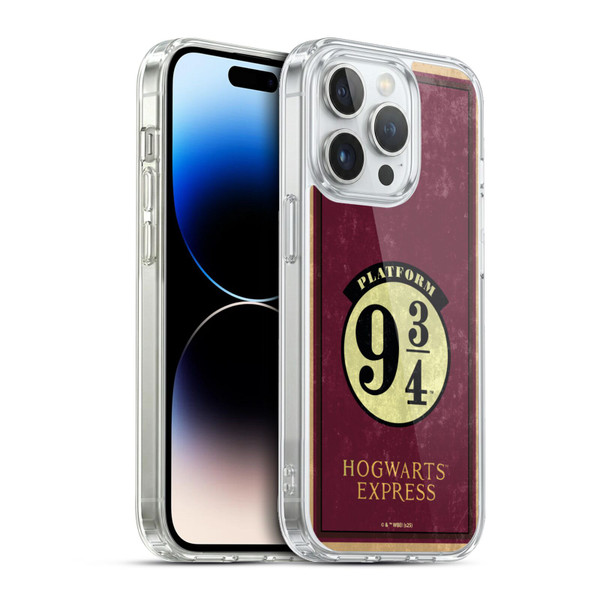 Harry Potter Locations Typography Platform 9 3/4 Soft Gel Case for Apple iPhone 13 Pro & MagSafe
