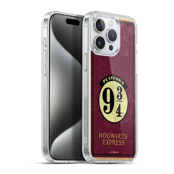 Harry Potter Locations Typography Platform 9 3/4 Soft Gel Case for Apple iPhone 15 Pro Max & MagSafe