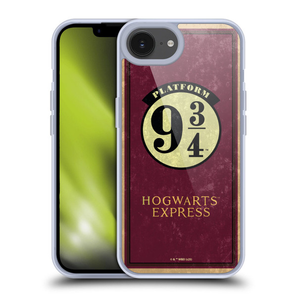 Harry Potter Locations Typography Platform 9 3/4 Soft Gel Case for Apple iPhone 16e & MagSafe