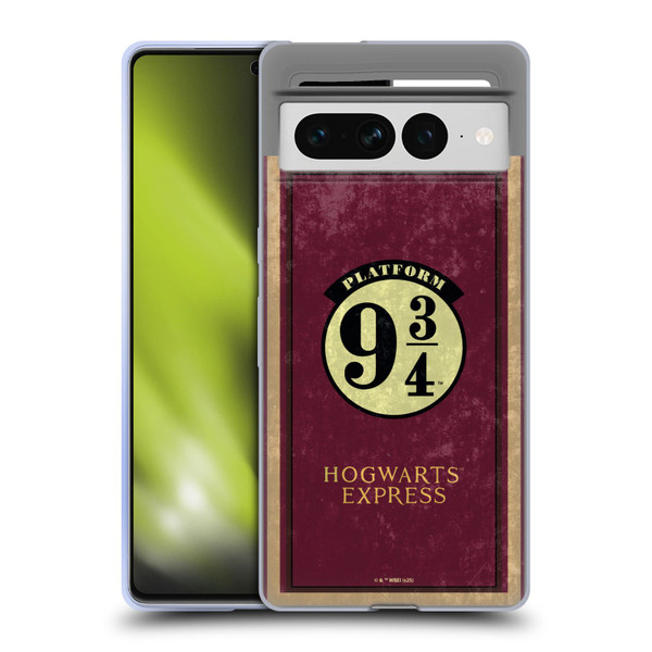 Harry Potter Locations Typography Platform 9 3/4 Soft Gel Case for Google Pixel 7 Pro