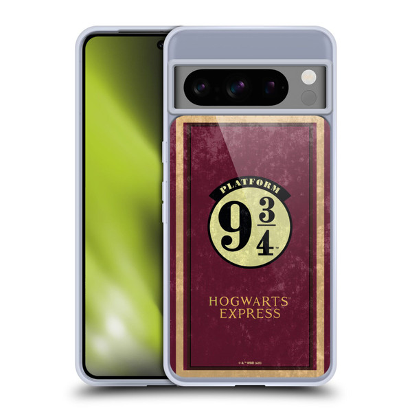 Harry Potter Locations Typography Platform 9 3/4 Soft Gel Case for Google Pixel 8 Pro