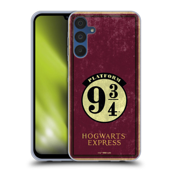 Harry Potter Locations Typography Platform 9 3/4 Soft Gel Case for Samsung Galaxy A15