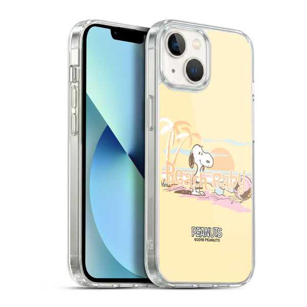 Peanuts Beach Snoopy Sunset Soft Gel Case for Apple iPhone 13
