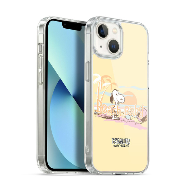 Peanuts Beach Snoopy Sunset Soft Gel Case for Apple iPhone 13