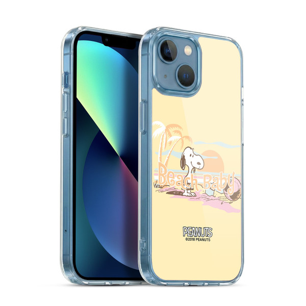 Peanuts Beach Snoopy Sunset Soft Gel Case for Apple iPhone 13 Mini & MagSafe