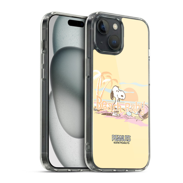 Peanuts Beach Snoopy Sunset Soft Gel Case for Apple iPhone 15 & MagSafe
