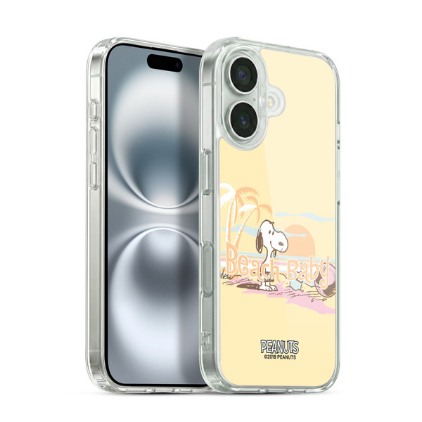 Peanuts Beach Snoopy Sunset Soft Gel Case for Apple iPhone 16 & MagSafe