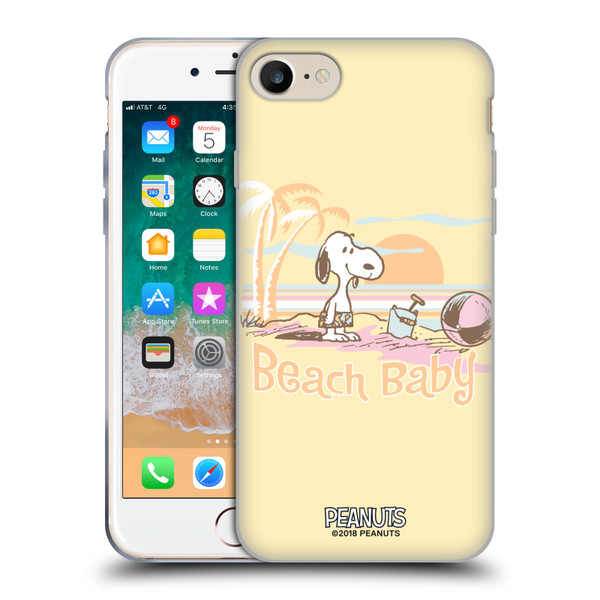 Peanuts Beach Snoopy Sunset Soft Gel Case for Apple iPhone 7 / 8 / SE 2020 & 2022 & MagSafe