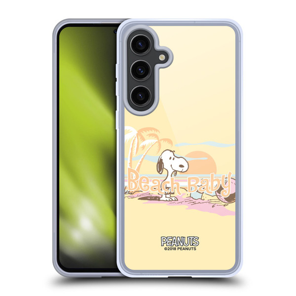 Peanuts Beach Snoopy Sunset Soft Gel Case for Samsung Galaxy S24+ 5G