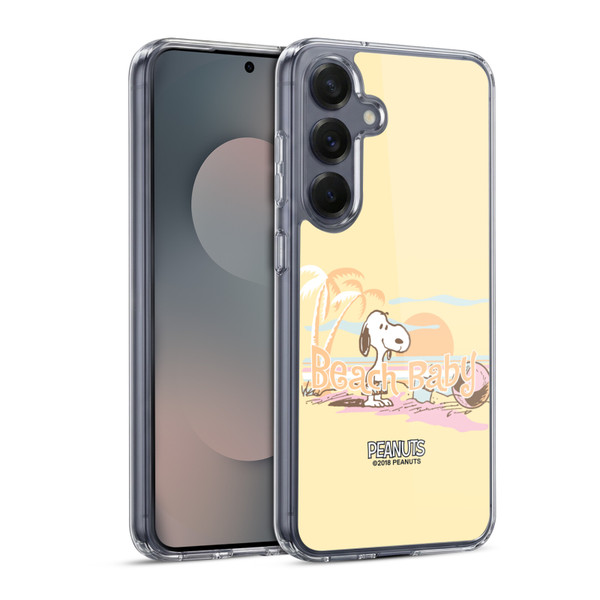 Peanuts Beach Snoopy Sunset Soft Gel Case for Samsung Galaxy S25 & MagSafe