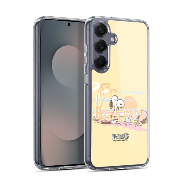 Peanuts Beach Snoopy Sunset Soft Gel Case for Samsung Galaxy S25 & MagSafe