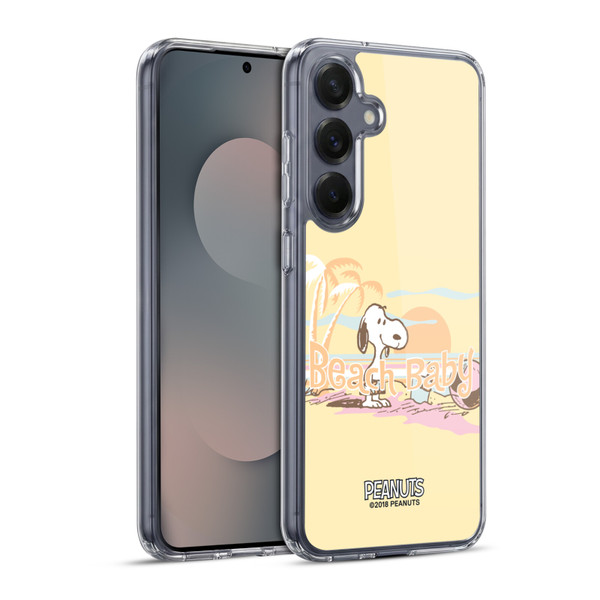 Peanuts Beach Snoopy Sunset Soft Gel Case for Samsung Galaxy S25+ & MagSafe