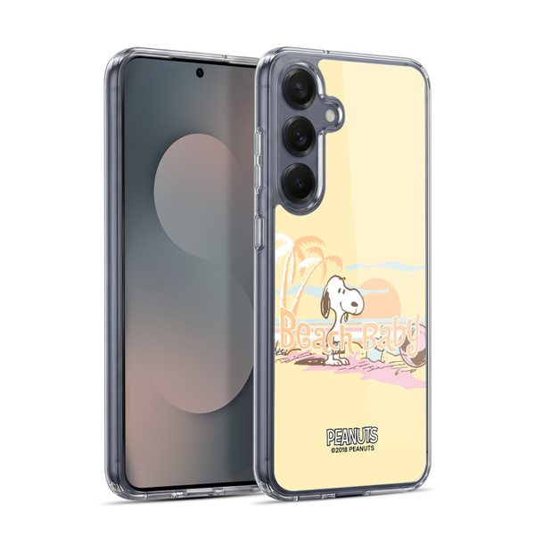 Peanuts Beach Snoopy Sunset Soft Gel Case for Samsung Galaxy S25+ & MagSafe