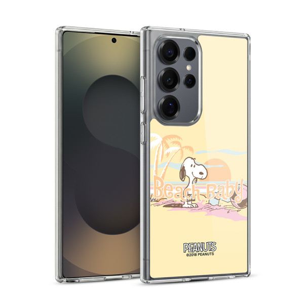 Peanuts Beach Snoopy Sunset Soft Gel Case for Samsung Galaxy S25 Ultra & MagSafe