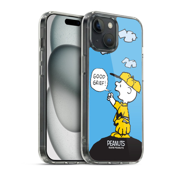 Peanuts Charlie Brown Good Grief Soft Gel Case for Apple iPhone 15 & MagSafe