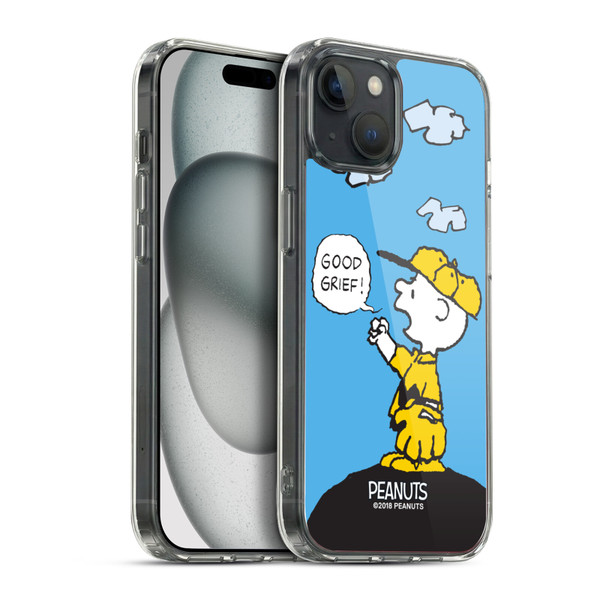 Peanuts Charlie Brown Good Grief Soft Gel Case for Apple iPhone 15 Plus & MagSafe