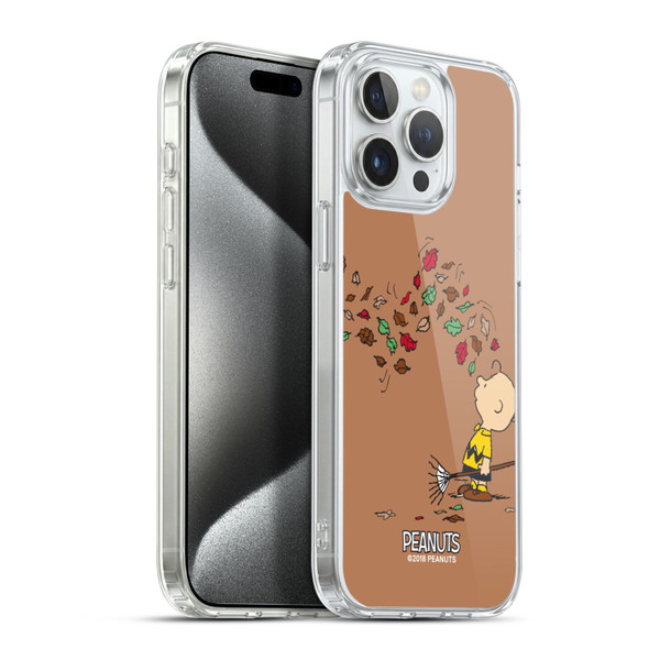 Peanuts Charlie Brown Autumn Soft Gel Case for Apple iPhone 15 Pro Max & MagSafe