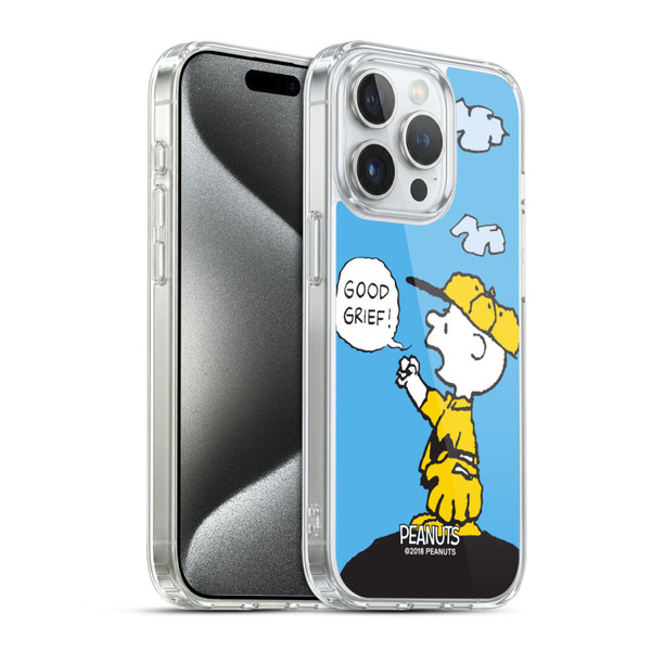 Peanuts Charlie Brown Good Grief Soft Gel Case for Apple iPhone 15 Pro & MagSafe