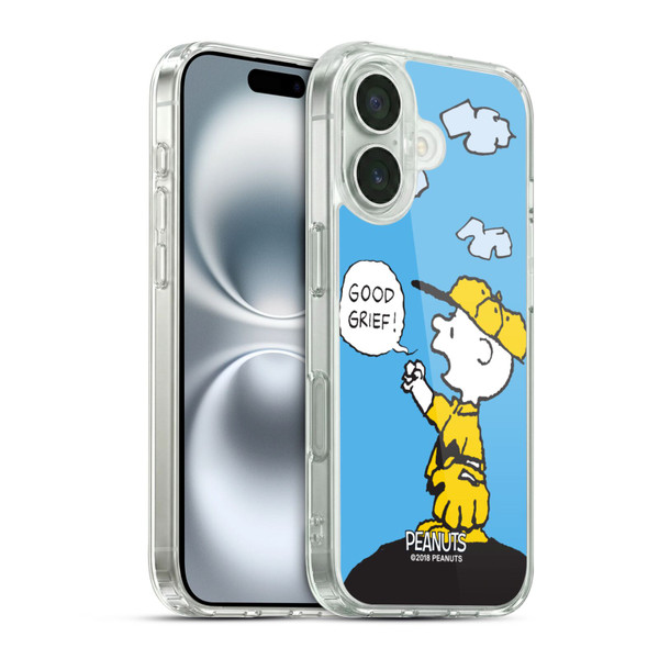 Peanuts Charlie Brown Good Grief Soft Gel Case for Apple iPhone 16 & MagSafe