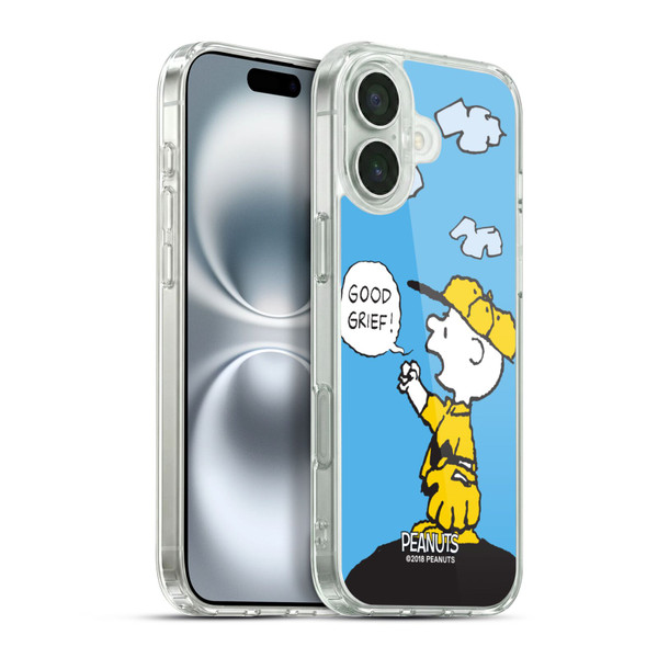 Peanuts Charlie Brown Good Grief Soft Gel Case for Apple iPhone 16 Plus & MagSafe