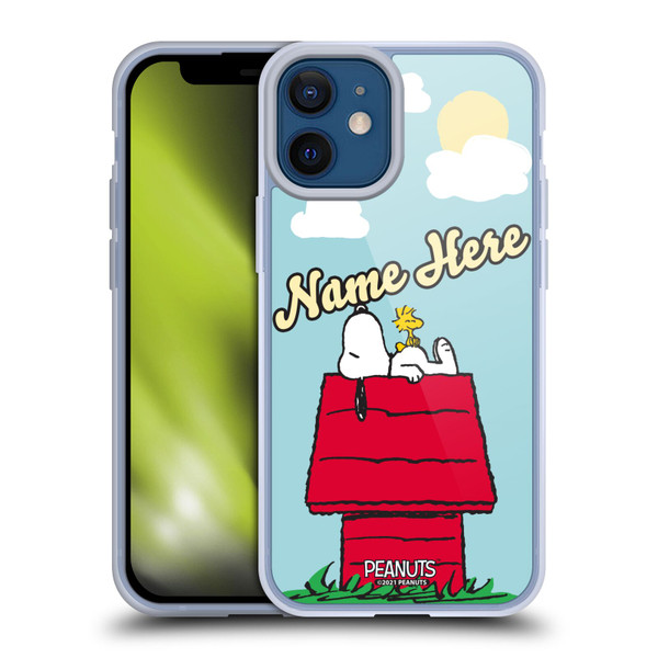 Custom Customised Personalised Peanuts Art Snoopy & Woodstock Soft Gel Case for Apple iPhone 12 Mini