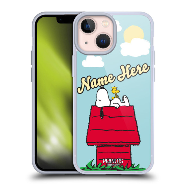 Custom Customised Personalised Peanuts Art Snoopy & Woodstock Soft Gel Case for Apple iPhone 13 Mini