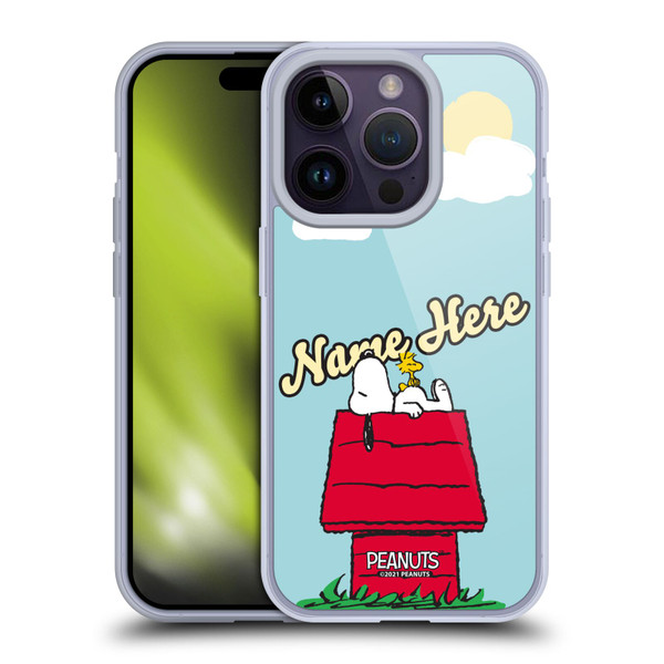Custom Customised Personalised Peanuts Art Snoopy & Woodstock Soft Gel Case for Apple iPhone 14 Pro