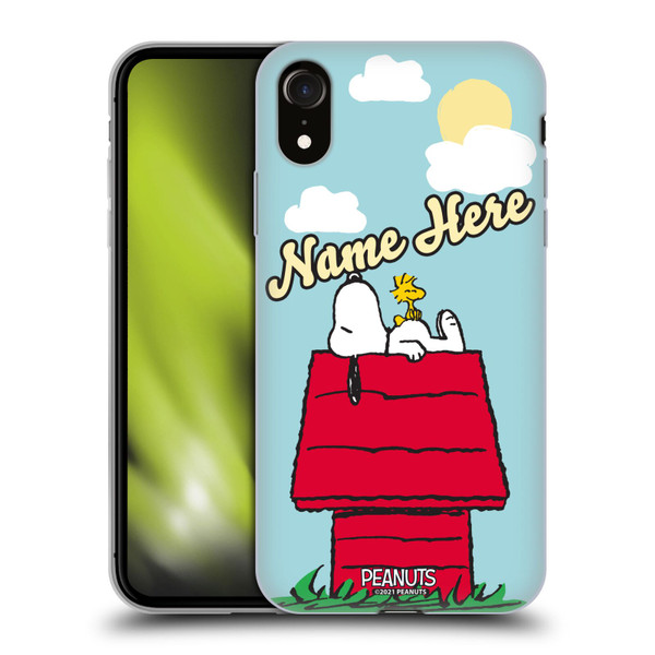 Custom Customised Personalised Peanuts Art Snoopy & Woodstock Soft Gel Case for Apple iPhone XR
