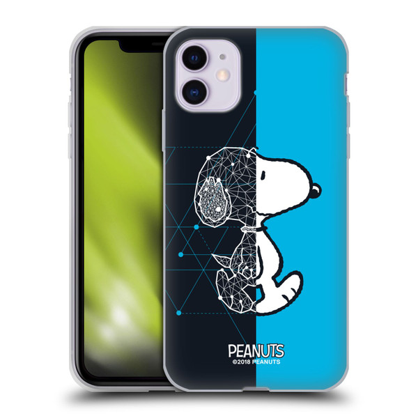 Peanuts Halfs And Laughs Snoopy Geometric Soft Gel Case for Apple iPhone 11