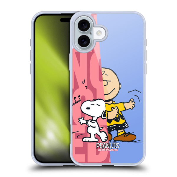 Peanuts Halfs And Laughs Snoopy & Charlie Soft Gel Case for Apple iPhone 16 Plus