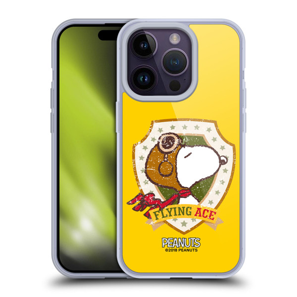 Peanuts The Many Faces Of Snoopy Flying Ace Soft Gel Case for Apple iPhone 14 Pro & MagSafe