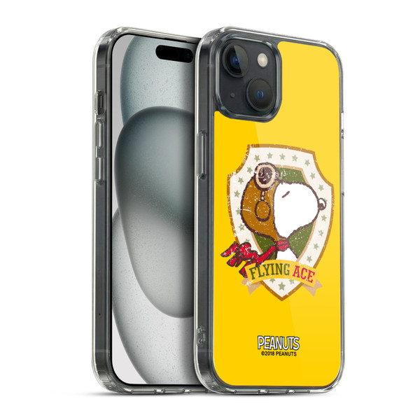 Peanuts The Many Faces Of Snoopy Flying Ace Soft Gel Case for Apple iPhone 15 Plus & MagSafe