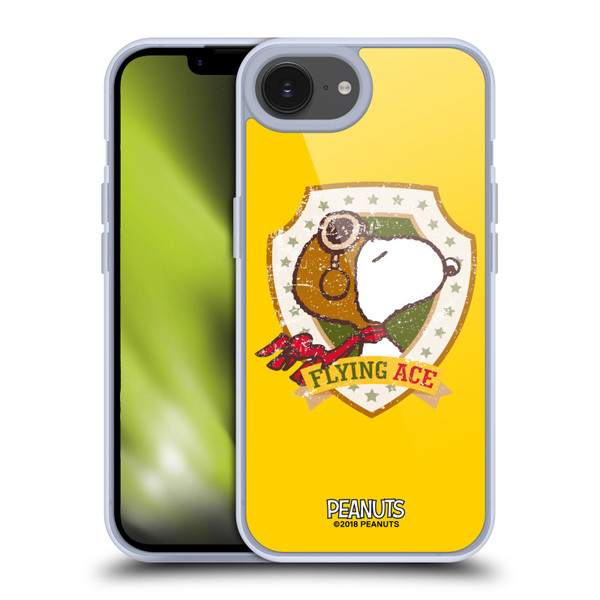 Peanuts The Many Faces Of Snoopy Flying Ace Soft Gel Case for Apple iPhone 16e & MagSafe