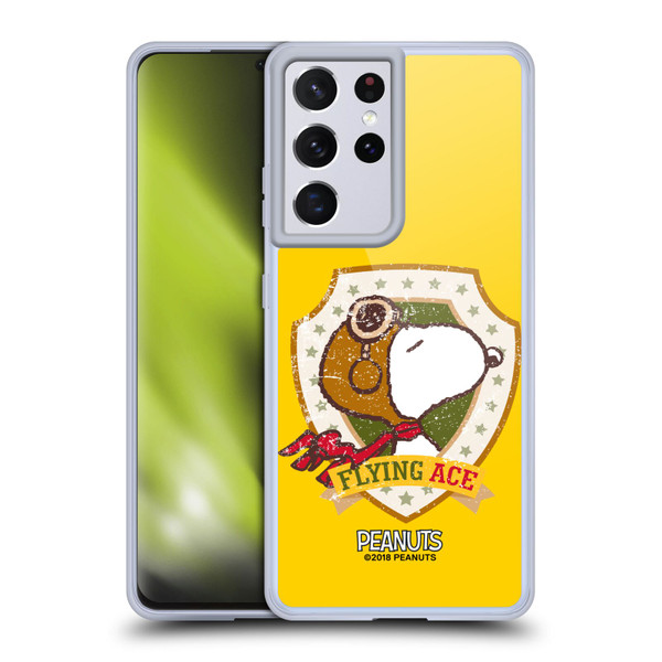 Peanuts The Many Faces Of Snoopy Flying Ace Soft Gel Case for Samsung Galaxy S21 Ultra 5G