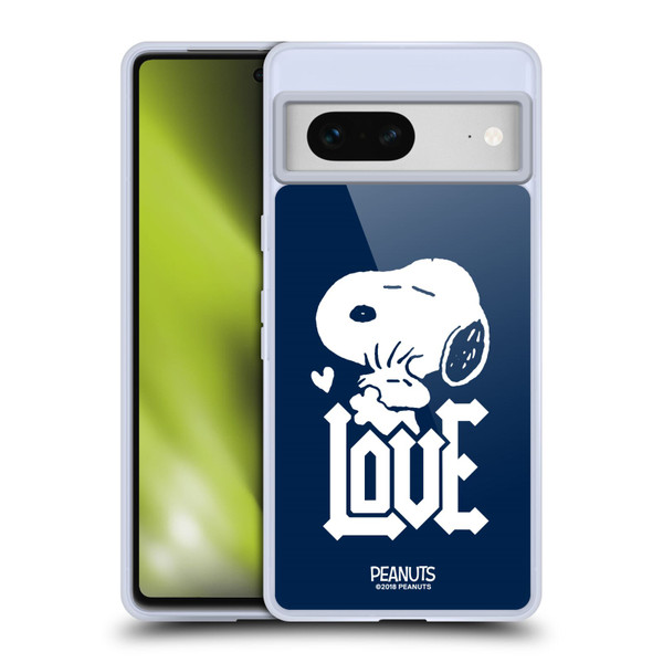 Peanuts Rock Tees Snoopy Woodstock Love Soft Gel Case for Google Pixel 7