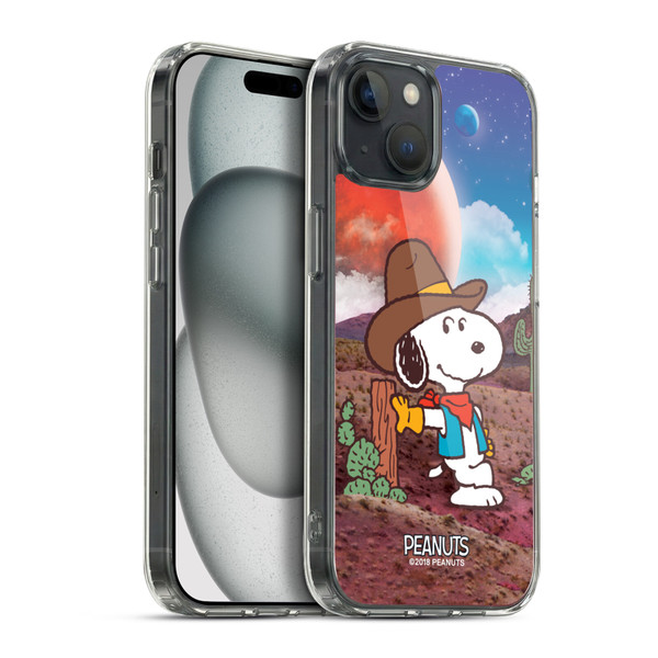 Peanuts Snoopy Space Cowboy Nebula Ranger Soft Gel Case for Apple iPhone 15 Plus & MagSafe