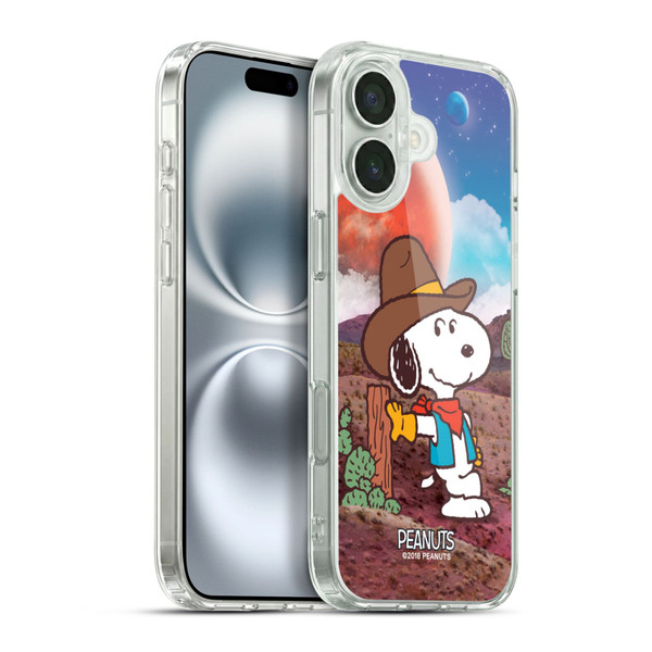 Peanuts Snoopy Space Cowboy Nebula Ranger Soft Gel Case for Apple iPhone 16 Plus & MagSafe