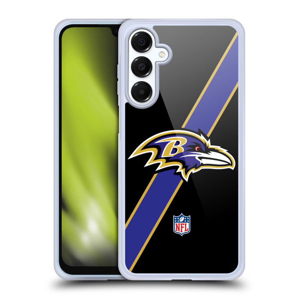 NFL Baltimore Ravens Logo Stripes Soft Gel Case for Samsung Galaxy A16 5G