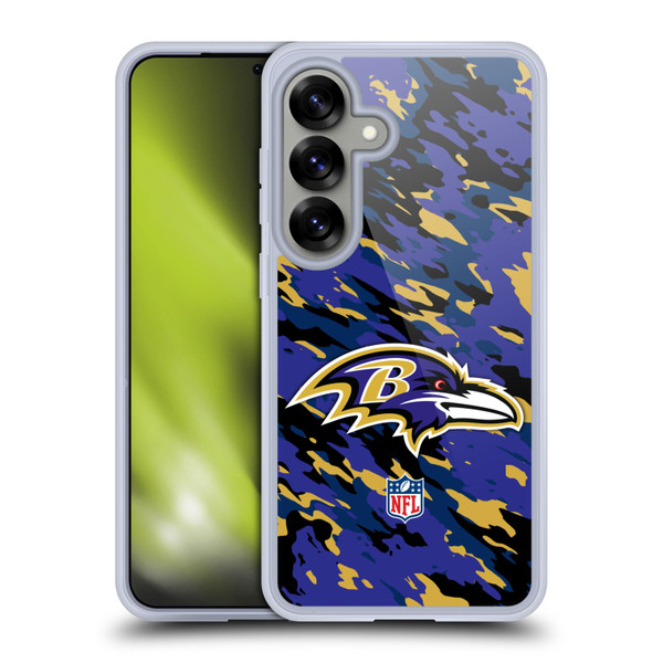 NFL Baltimore Ravens Logo Camou Soft Gel Case for Samsung Galaxy S25