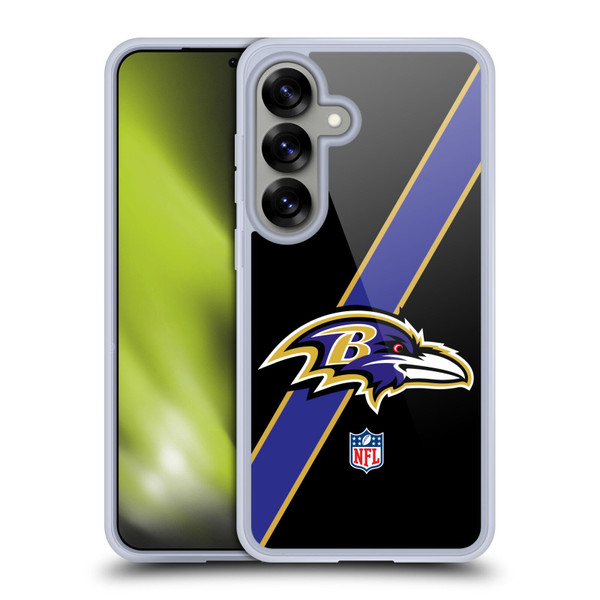 NFL Baltimore Ravens Logo Stripes Soft Gel Case for Samsung Galaxy S25
