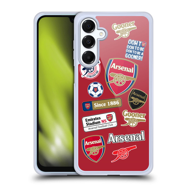 Arsenal FC Logos Collage Soft Gel Case for Samsung Galaxy A16 5G